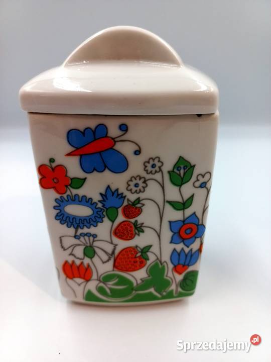 Śliczny stary pojemnik na przyprawydrobiazgi Porcelana i szkło Inowrocław
