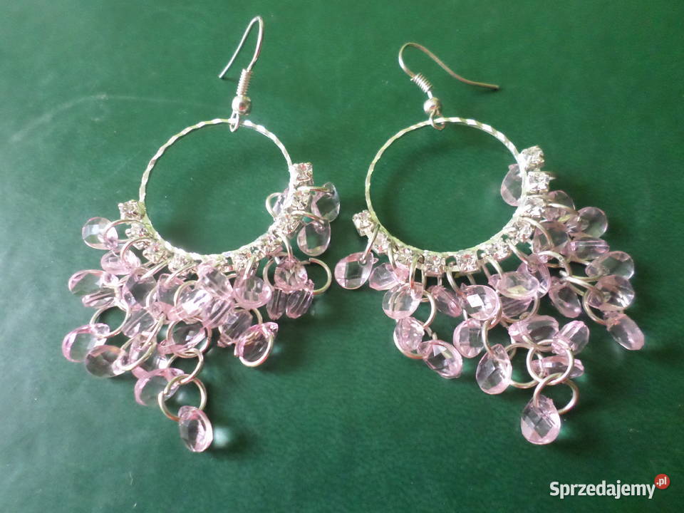 Zestaw 3 par modnych imprezowych kolczykow metal Ciechanów