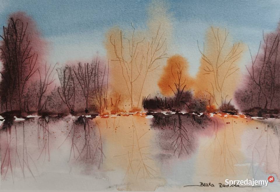 Akwarela Akwarelka Obraz pt Uroczysko Oprawiona Poznań