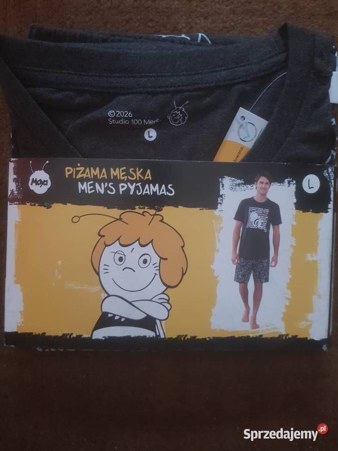 Piżama męska rozmiar L szary/srebrny mazowieckie sprzedam