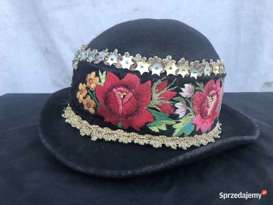 Kapelusz Łowicki zabytkowy Stroj Łowicki Łowicz