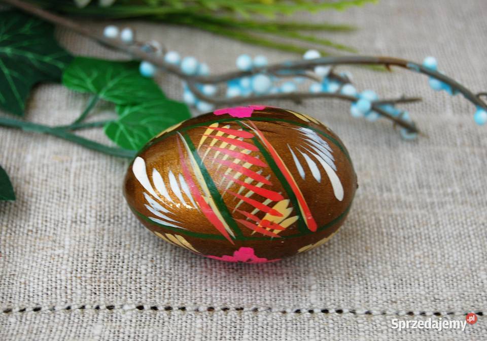 Stara pisanka drewniana malowana Ukraina 6 Lublin sprzedam