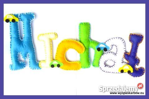 Literki z filcu napis dziecka KAŻDĘ IMIĘ 10liter Lublin