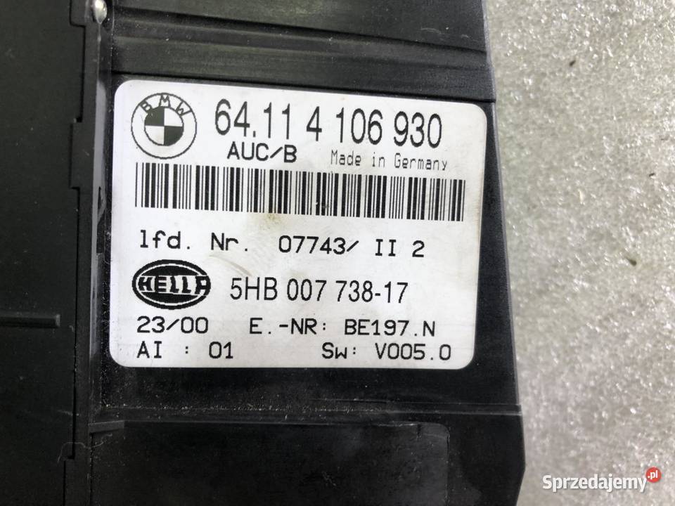 PANEL KLIMATYZACJI 4106930 BMW E46 Panele sterowania, przełączniki Części samochodowe sprzedam