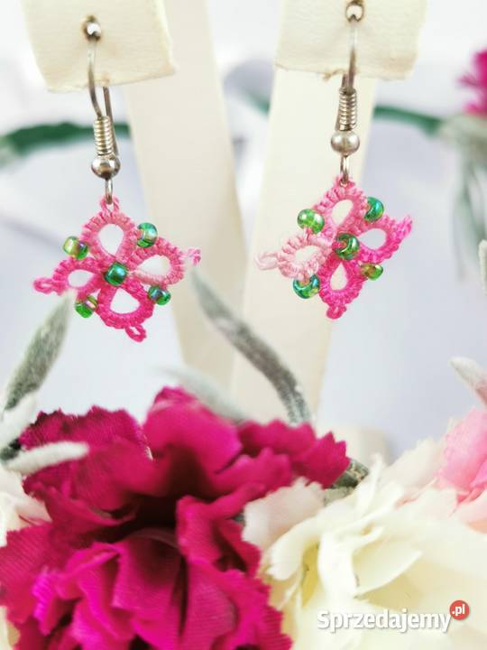 Kolczyki frywolitkowe małopolskie Wiśniowa