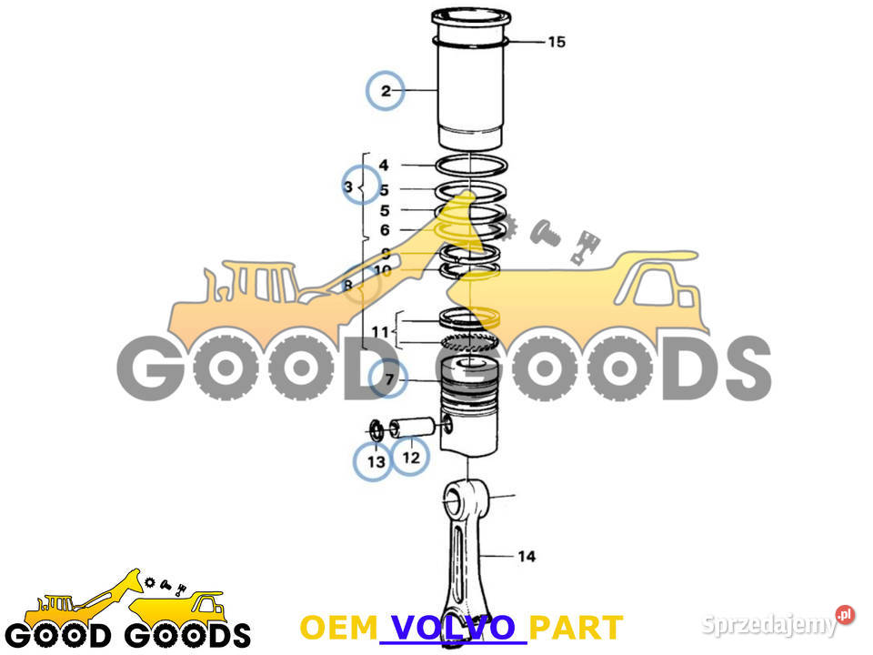 VOLVO TŁOK TULEJA 276900 3978531 3978530 276037 mazowieckie Władysławów