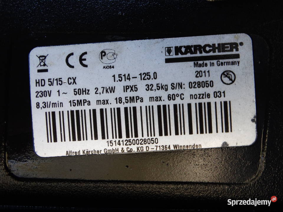 Myjka Ciśnieniowa Karcher HD 515 CX 2011 150 bar