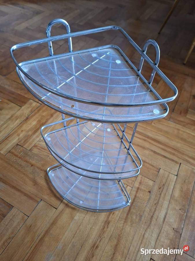 Półka łazienkowa narożna 58x25 chrom