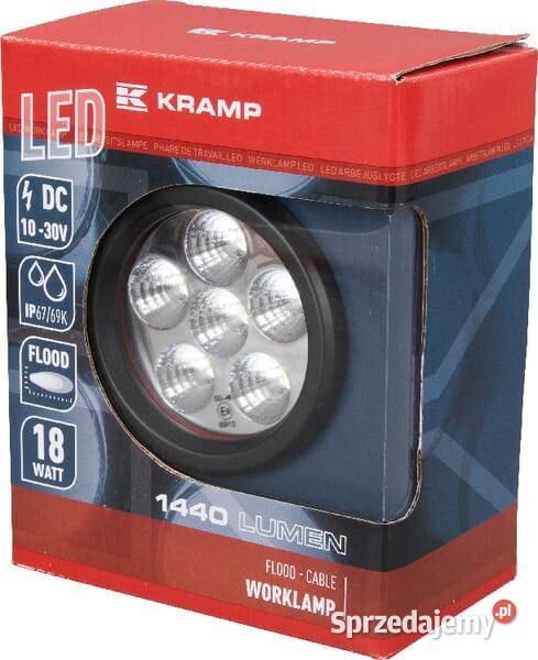 Lampa robocza LED okrągła 18W 1440 lm 1030V Kamionna