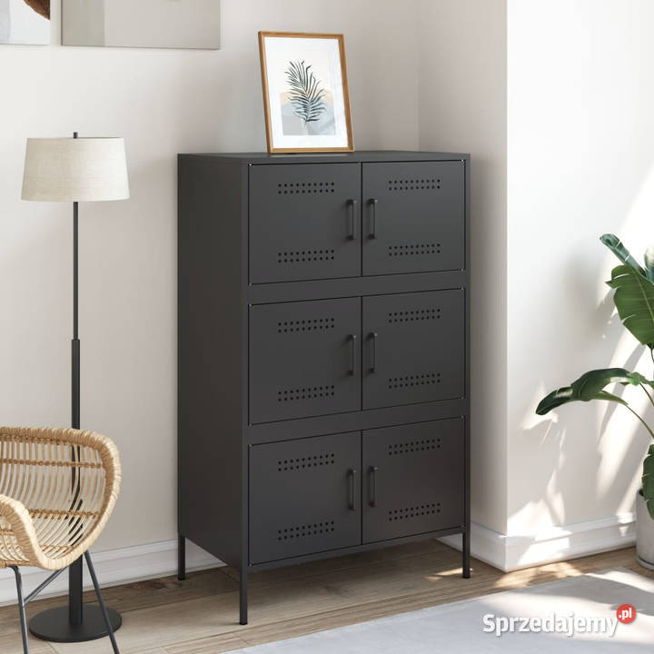 Szafka czarna 68x39x113 stal WM842958 mazowieckie sprzedam