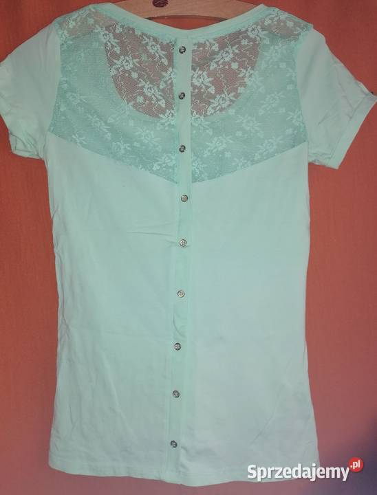 Bluzka z krótkim rękawempistacjowa z siateczką z Łódź