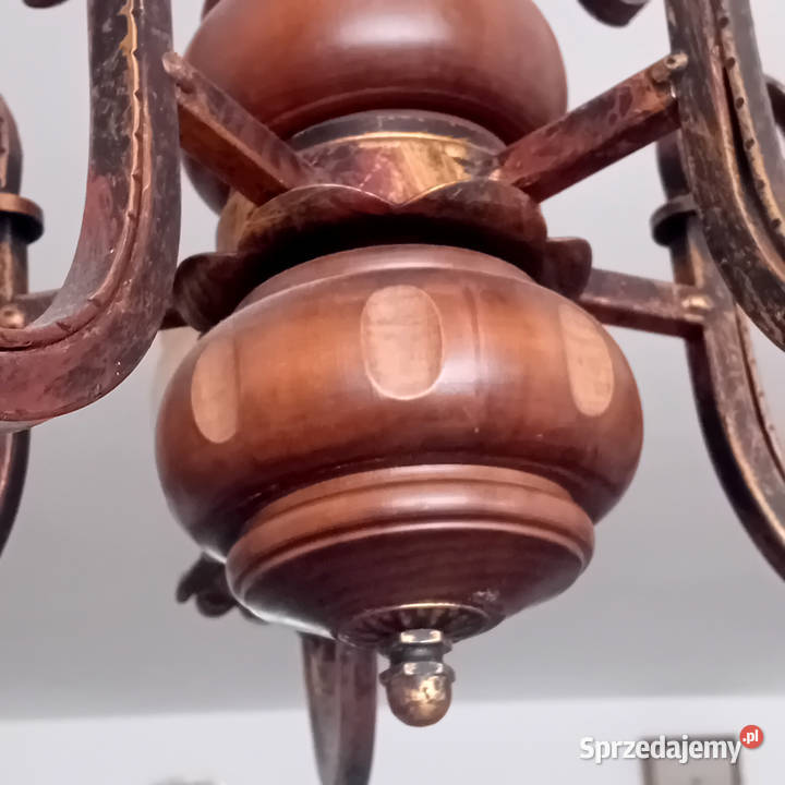 Żyrandol PRLretro 5ramienny klosze tulipany Koszalin