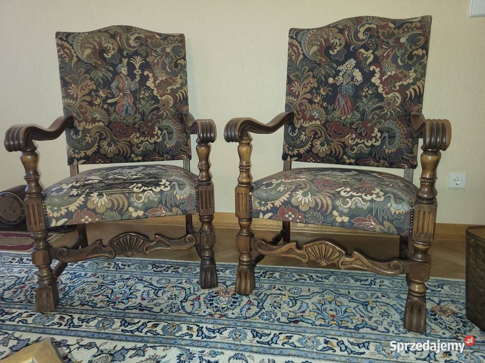 Krzesło fotel tron z podłokietnikami w stylu 60cm Sypniewo