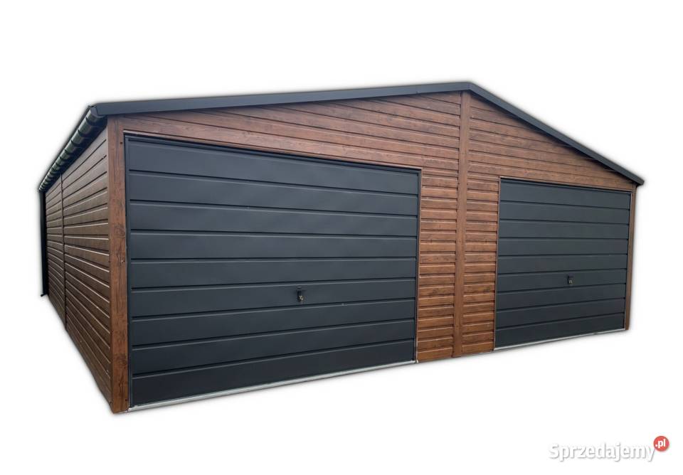 Garaż Blaszany 7x6m drewnopodobny bramy uchylne Sprzedaż Białystok