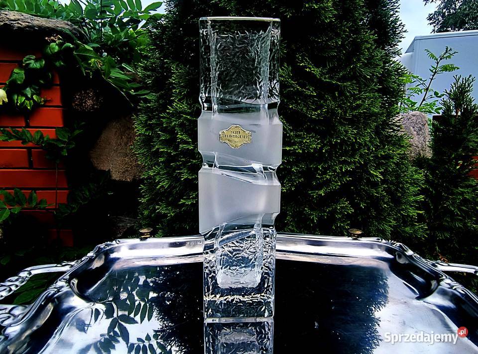 Solidny ciężki wazon kryształowy