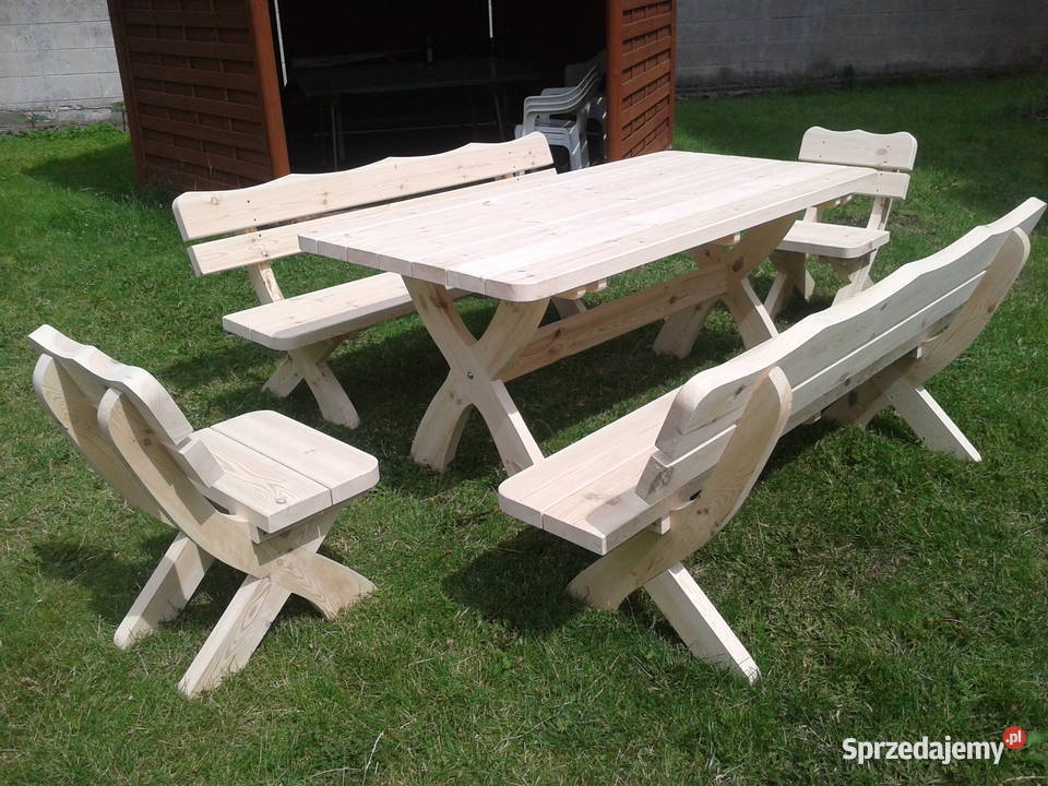 Solidny komplet ławy ogrodowej okazja najlepsze Czarna Woda sprzedam