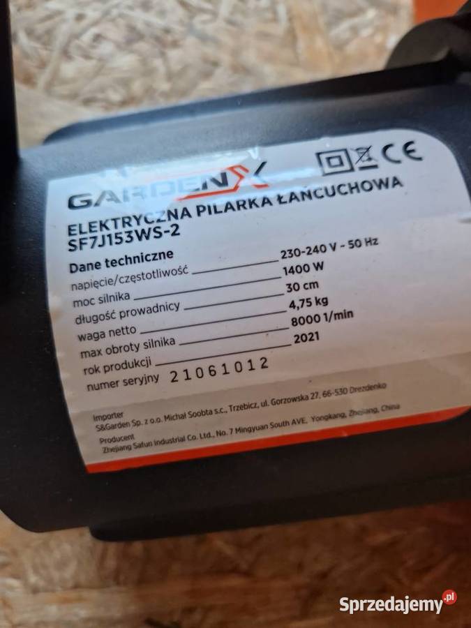Pilarka łańcuchowa elektryczna GARDENX Głogowa sprzedam