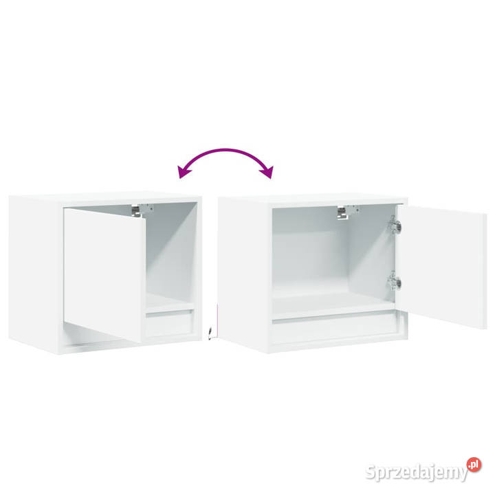 Wiszące szafki nocne z LED 2 białe WM852076