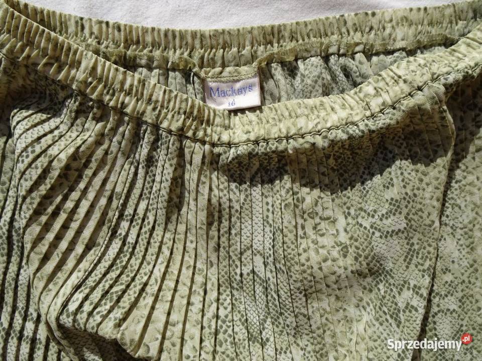 Spódnica plisowana wężowa khaki długa 42 44 zielony małopolskie