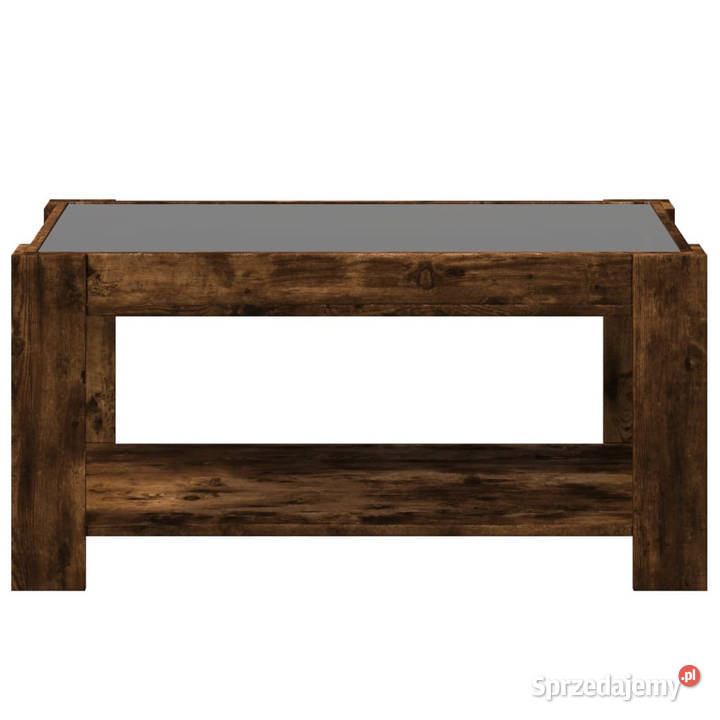Stolik kawowy z LED opalany dąb 93x53x45 mazowieckie