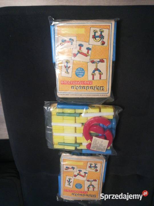 Klocki konstrukcyjne plastykowe zabawki z prl Choszczno