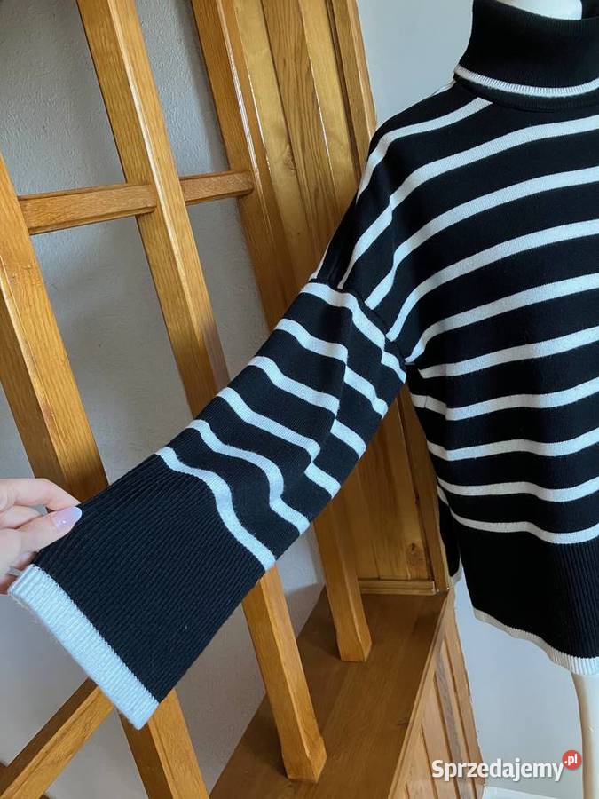Świetny sweter w paski oversize Mohito wiskoza golf podkarpackie