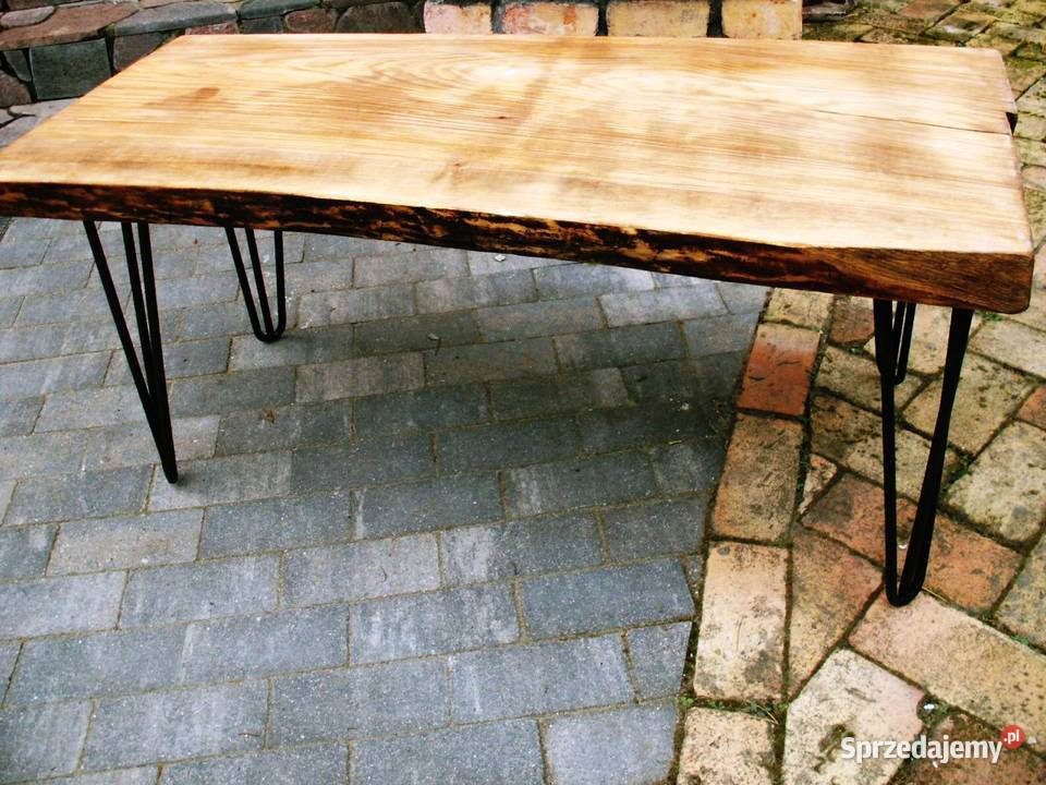 Ława stolik jesion 7 gruby blat loft Stoły, krzesła, biurka warmińsko-mazurskie