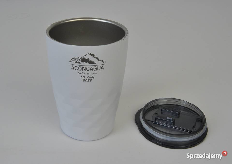 Kubek termiczny 350 ml logo grawer 5 biały Leżajsk