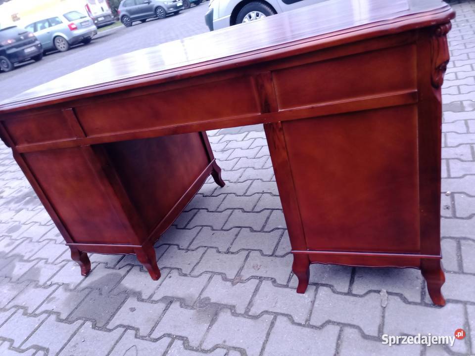 Komplet SANTIAGO 311 i Ława Dąb Skóra Bordo Kozy