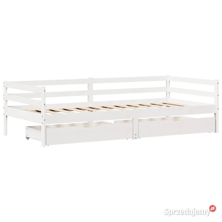 Łóżko dzienne z szufladami białe drewno sosnowe Łóżka sprzedam