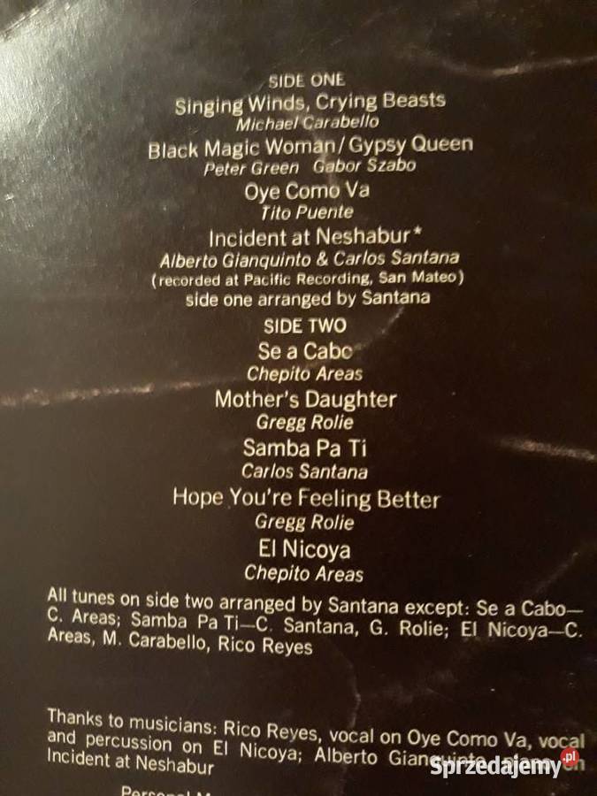 grupa SANTANA ABRAXAS 1970 CBSUSA sprzedam