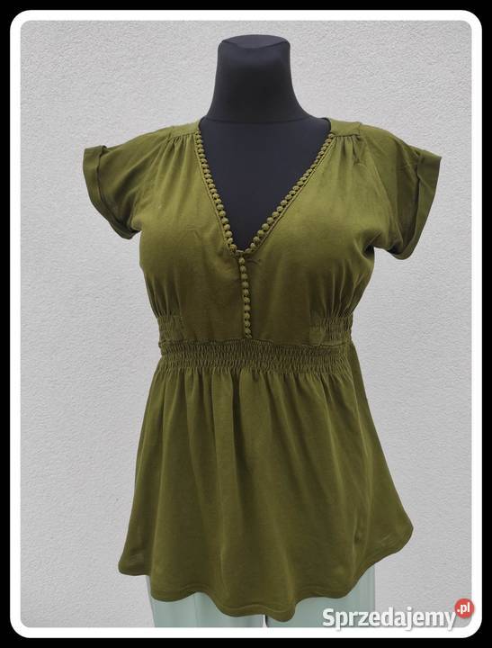 Mini zestaw kardigan narzutka bluzka oliwkowa 36 zielony Swetry i golfy Płock sprzedam