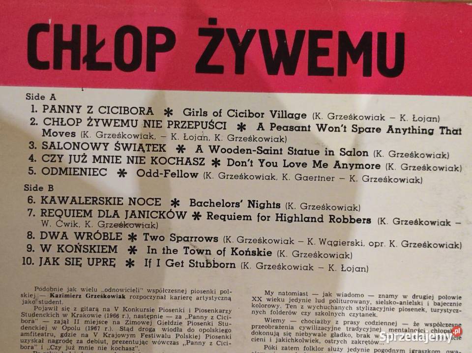 1969 Kazimierz Grześkowiak Chłop żywemu Płyta Kielce