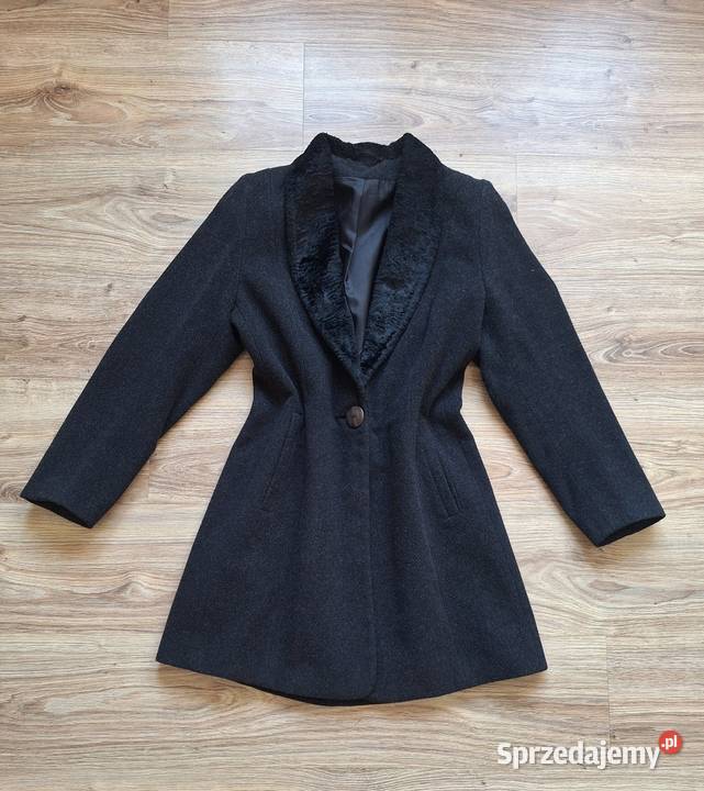 Czarny klasyczny płaszcz kaszmir wełna z Kraków