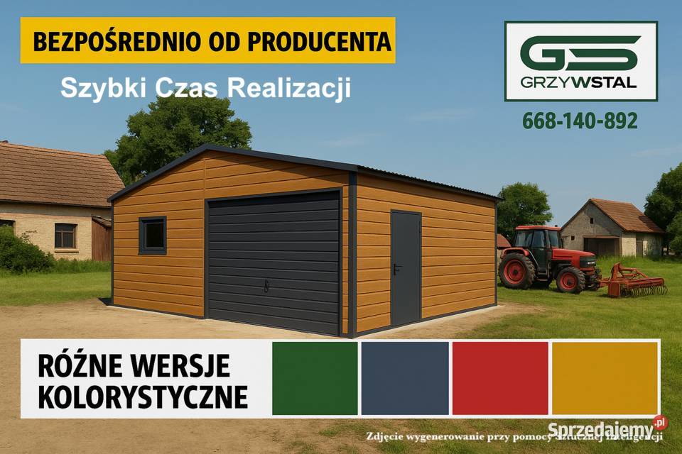 Garaż ZŁOTY DĄB Wiata na Maszyny Magazyn 30m2 Sprzedaż Garaże i miejsca postojowe Tomaszów Lubelski