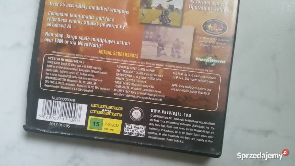 Gra BLACK HAWK DOWN 2003 NovaLogic PC CDROM akcja Puławy