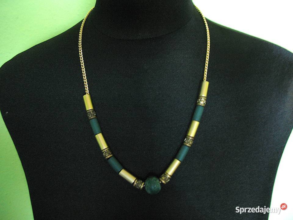 Korale naszyjnik w kolorach zieleni długość 59 Siedlce