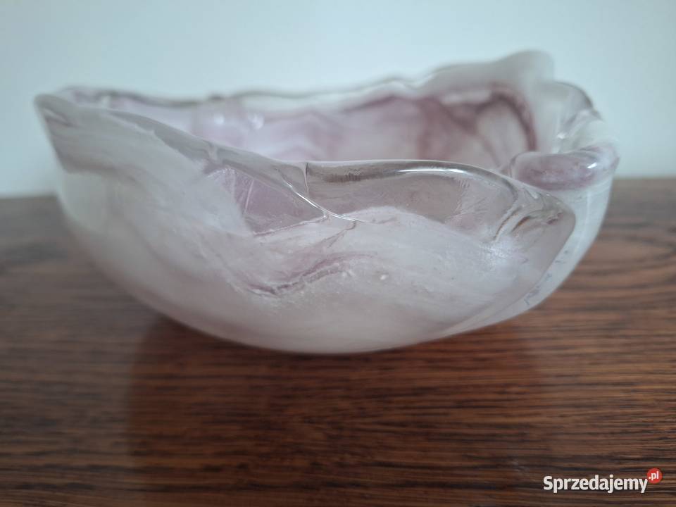 Patera salaterka miska szkło kolorowe grube pomorskie Gdańsk