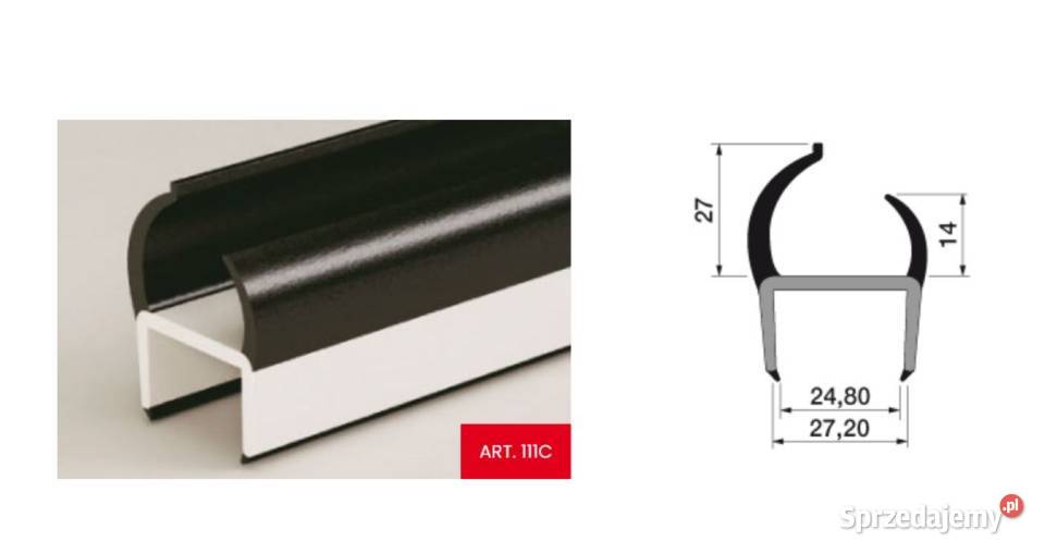 Uszczelka PVC 248272 mm L5000 mm część miękka Przysieka Polska