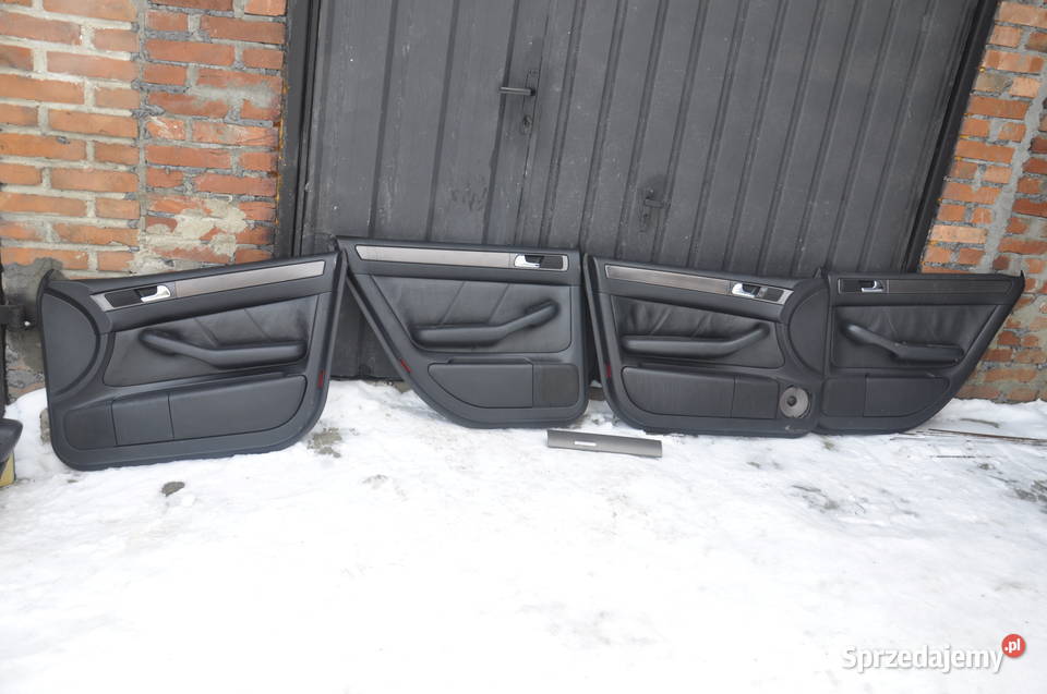 Boczki Komplet Skóra Czarna Audi A6 C5 Dekor