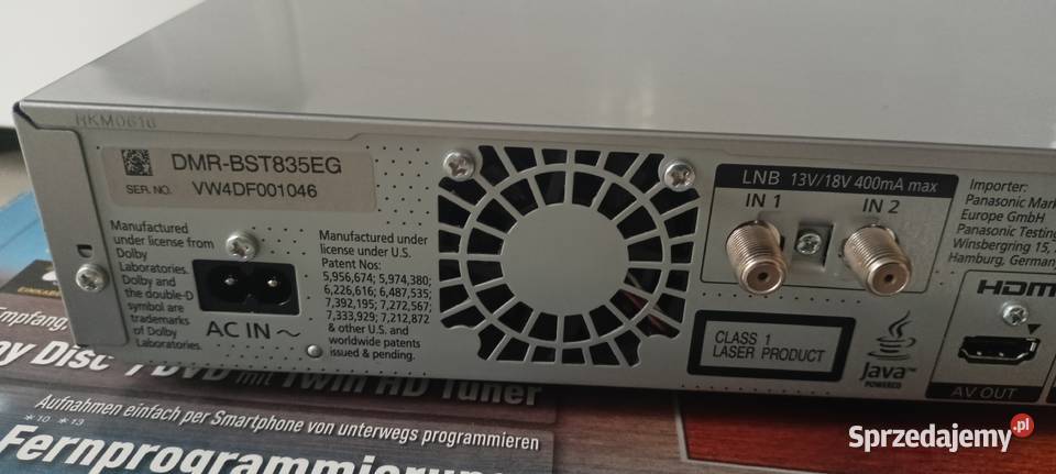 Nagrywarka Panasonic Dmr BST 835 EG Sędziszów