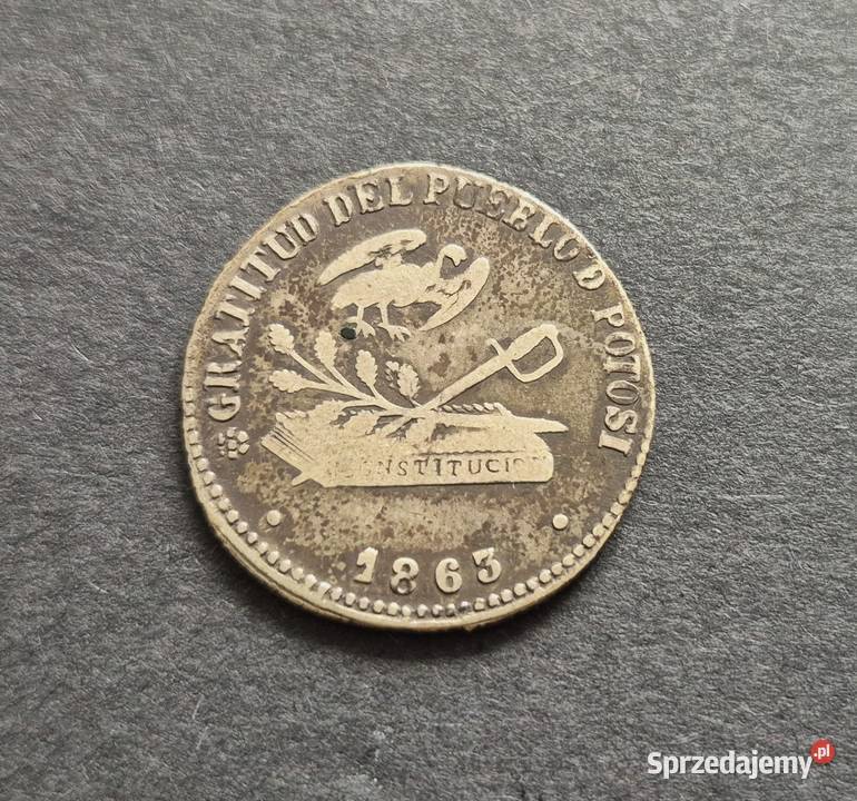 32 BOLIWIA 2 Sole 1863 r Numizmatyka Wola Kruszyńska
