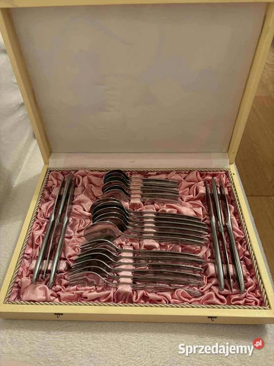 Zestaw sztućców PRL komplet DTK24 w oryginalnym Stegna