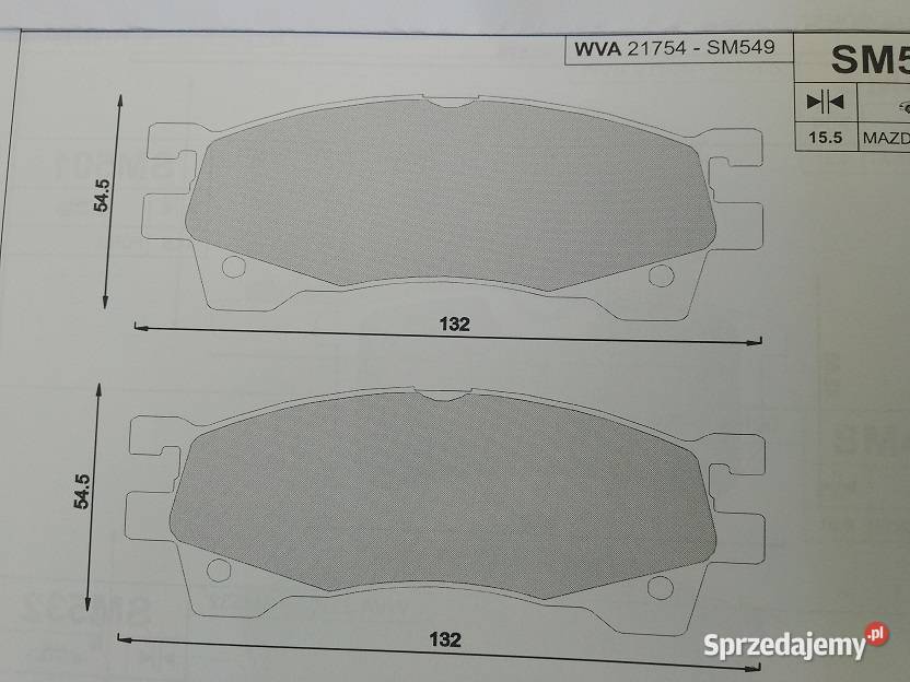 SM549 Klocki hamulcowe kpl przód MAZDA 323 S VI warmińsko-mazurskie Olsztyn