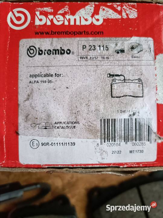 Alfa Romeo 159 klocki hamulcowe przód Brembo osobowe Oświęcim