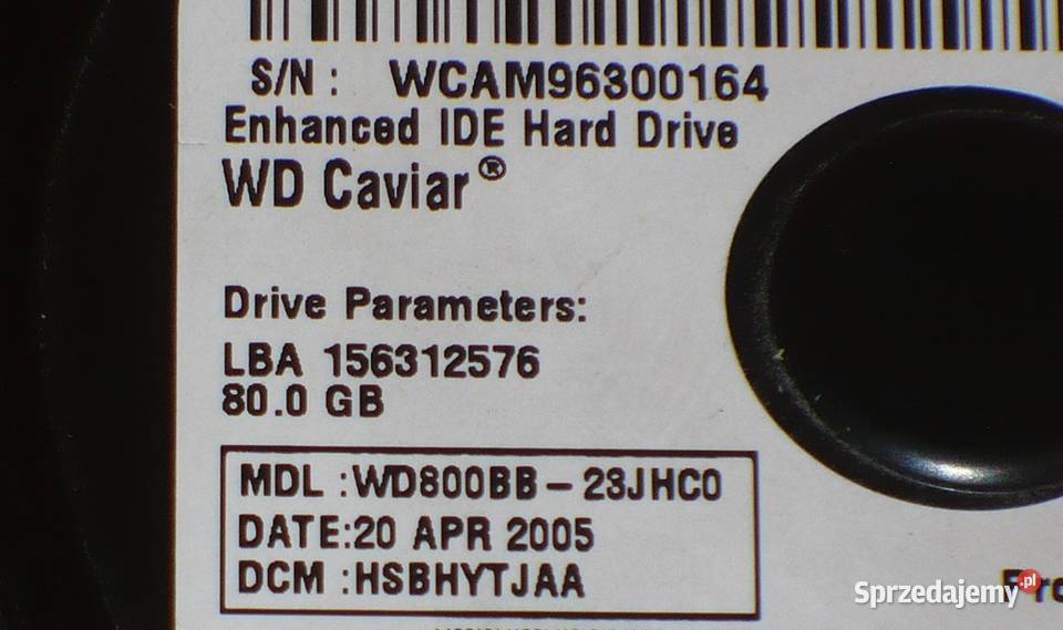 Dysk HDD 35 WD Caviar WD800BB23JHC0 ATAIDE 80GB wewnętrzny Lublin