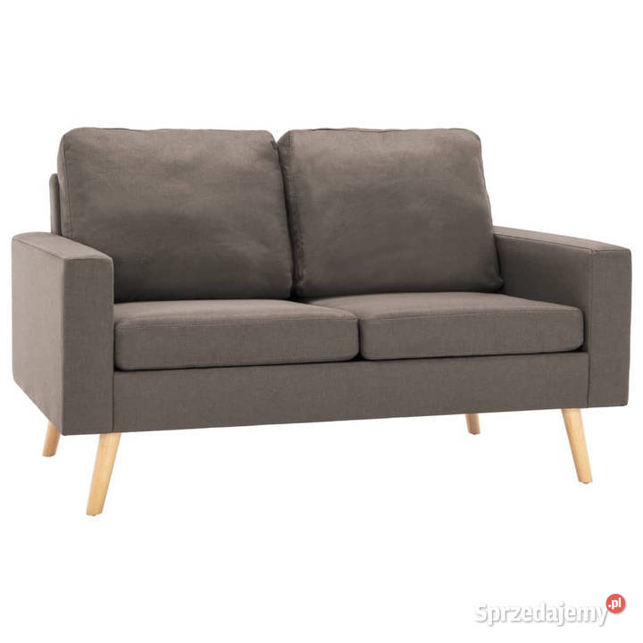 2osobowa sofa kolor taupe tapicerowana tkaniną