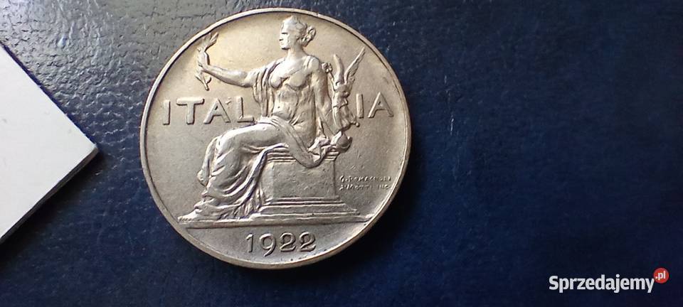Stare monety 1 lir 1922 Włochy podkarpackie