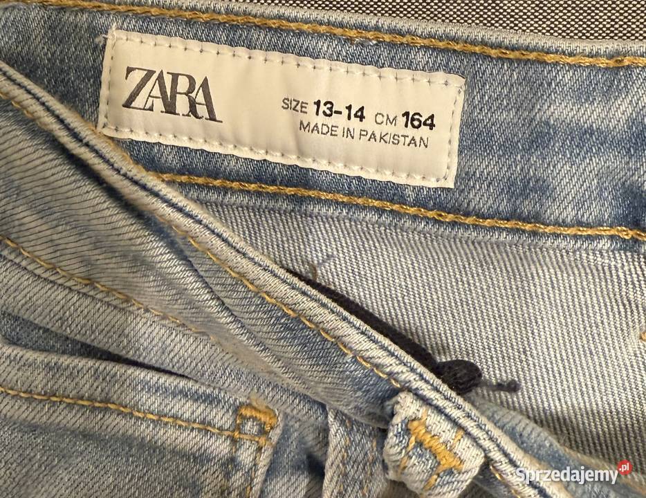 Dziewczęce niebieskie spodnie jeans ZARA rozmiar Żyrardów