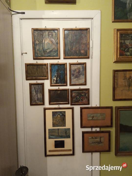 Kolekcja starych obrazów akwarela gwasz pastel Antyki, Sztuka, Kolekcje Kraków